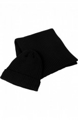 Beanie Scarf Set negru foto