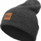 Caciuli beanie cu accesoriu piele gri carbune