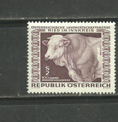 Austria 1967 - ZOOTEHNIE, ANIMALE DOMESTICE ( VACA), timbru MNH, D19 foto