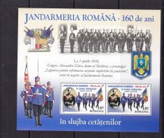 2010 LP 1860 a JANDARMERIA ROMANA-160 ANI BLOC MNH foto
