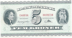 DANEMARCA 5 KRONER 1936 VF foto