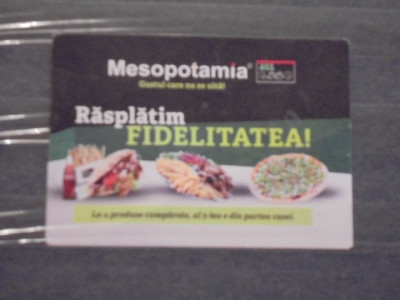 CARD DE FIDELITATE MESOPOTAMIA- GUSTUL CARE NU SE UITA- foto