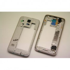 Rama Samsung S5 ORIGINALA silver G900 G900F carcasa mijloc foto