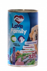 Love with Family - Dog - conserva cu somon si curcan - 1240 gr foto