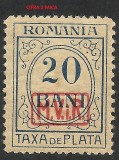 RARISIM-VARIETATE TAXA DE PLATA -SUPRATIPAR IN CASETA--CIFRA 2 MICA 1918 MNH, Nestampilat