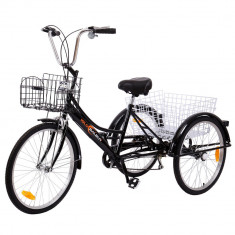 Tricicleta adulti 24 toli 6 viteze cadru inoxidabil-transport si agrement-NOUA foto