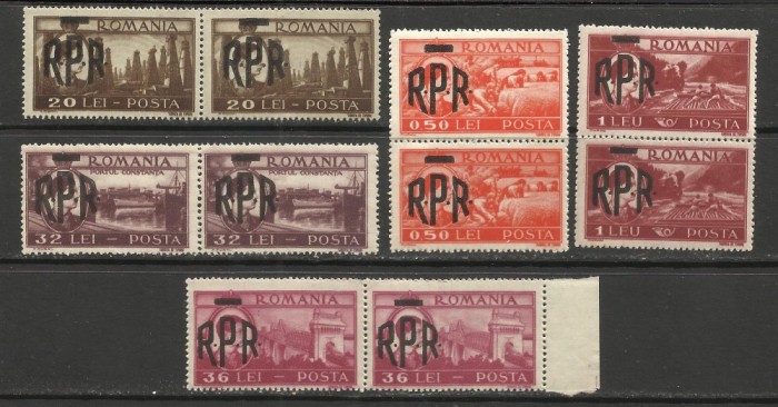 SUPRATIPAR IN PERECHI ROMANIA--1948 MNH