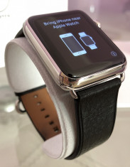 Apple Watch 1st Gen, 42mm, Stainless Steel, Classic Buckle, Black Leather 10/10 foto