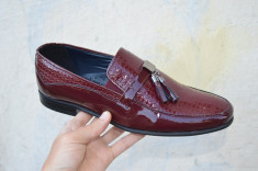 Pantofi eleganti din piele / mocasini nunta botez ocazie model 2018 foto