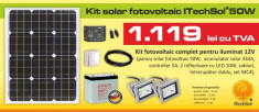 Kit (sistem) solar fotovoltaic ITechSol? 50W pentru iluminat 12V foto