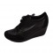 Pantof cu siret si talpa ortopedica, din piele naturala neagra (Culoare: NEGRU, Marime: 36)