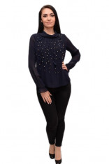 Bluza moderna cu aspect tineresc, de ocazie, nuanta bleumarin (Culoare: BLEUMARIN, Marime: 36) foto