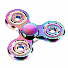 Spinner Fidget, jucarie interactiva, 7 cm, metalic, multicolor, Esperanza foto