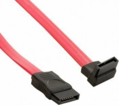 Cabluri SATA, lungime 25cm, conector in unghi de 90 de grade, culoare rosie foto