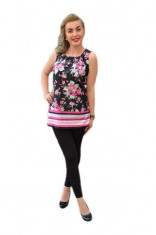 Bluza superba, cu imprimeu floral deosebit, in nuante vii colorate (Culoare: MULTICOLOR, Marime: 36) foto