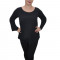 Bluza deosebita cu design plisat pe lungime, culoare neagra (Culoare: NEGRU, Marime: 38)