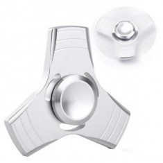 Spinner Fidget metalic, jucarie interactiva, 6x6cm, argintiu foto