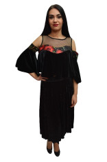 Bluza tinereasca, moderna cu talie scurta, din catifea neagra (Culoare: NEGRU, Marime: 36) foto