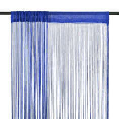 Draperii cu franjuri, 2 buc., 100 x 250 cm, albastru foto
