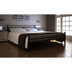 Cadru de pat, 160x200 cm, negru metalizat foto