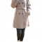 Palton din stofa cu gluga, de culoare nisipie, pentru toamna-iarna (Culoare: NISIPIU, Marime: L-40)