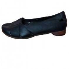 Pantof comod cu talpa joasa si toc mic, realizat din piele neagra (Culoare: NEGRU, Marime: 39) foto
