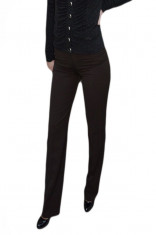 Pantalon elegant, nuanta de maro, inchidere cu fermoar (Culoare: MARO, Marime: 36) foto