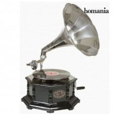 gramofon Octogonal Negru Argintiu - Old Style Colectare by Homania foto