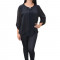 Bluza eleganta, din material elastic si voal, de culoare neagra (Culoare: NEGRU, Marime: 44)
