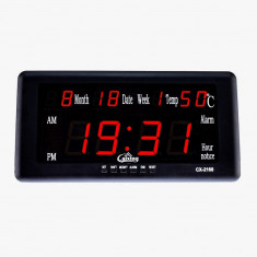 Ceas digital LED rosu, 8 alarme, calendar, masurare temperatura, Caixing foto