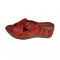 Papuc de vara din piele naturala, rosie, cu aspect marmorat (Culoare: ROSU, Marime: 38)