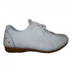 Adidas sport, din piele naturala, design creat de cusaturi, pe alb (Culoare: ALB, Marime: 38) foto