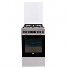 Aragaz FSMT52320DXO, Gaz, 4 Arzatoare, Cuptor electric multifunctional, Aprindere electrica, Clasa A, Inox foto