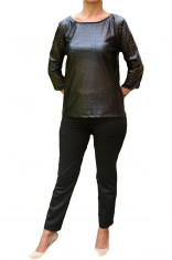 Pantalon modern de culoare neagra, cu manseta ingusta jos (Culoare: NEGRU, Marime: 36) foto