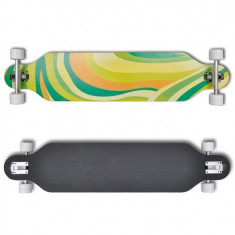 Longboard 107 cm din straturi de lemn de ar?ar cu ax skateboard Verde foto