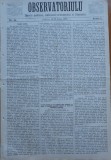 Cumpara ieftin Ziarul Observatorul ; Politic , national si literar , an 1 ,nr. 44 , Sibiu ,1878
