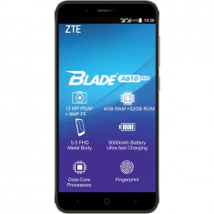 Telefon mobil Dual SIM ZTE Blade A610 Plus, Octa Core, 32GB + 4GB RAM, LTE, 5000 mAh, Grey foto