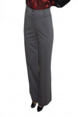 Pantalon elegant lung, design cu talie inalta, de culoare gri (Culoare: GRI, Marime: 50) foto