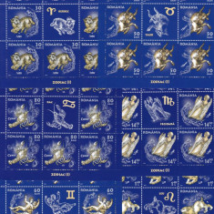 ROMANIA 2011 LP 1900 e ZODIAC I SET 6 MINICOLI DE 8 MARCI + 1 VINIETA MNH