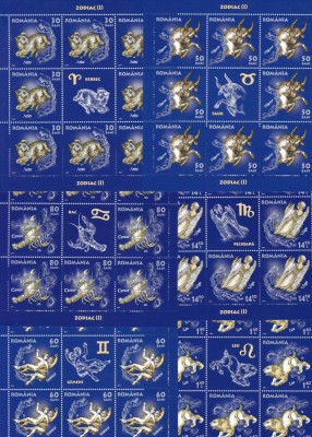 ROMANIA 2011 LP 1900 e ZODIAC I SET 6 MINICOLI DE 8 MARCI + 1 VINIETA MNH foto