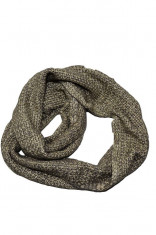 Esarfa moderna cu forma circulara din material tricotat nuanta crem (Culoare: CREM) foto