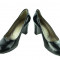 Pantof lacuit de culoare neagra, din piele naturala cu toc gros (Culoare: NEGRU, Marime: 37)