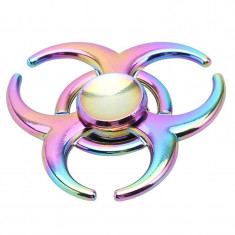 Jucarie interactiva Spinner Fidget Toxic, metalic, 6 cm, reflexii curcubeu foto