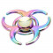 Jucarie interactiva Spinner Fidget Toxic, metalic, 6 cm, reflexii curcubeu