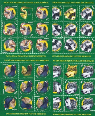 2011 LP 1909 d FAUNA DIN REZERVATII NATURALE DIN ROMANIA SET 4 MINICOLI MNH foto