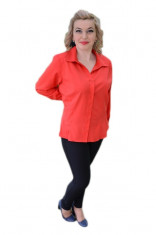 Camasa casual, de culoare rosie, cu maneca lunga, masura mare (Culoare: ROSU, Marime: 46) foto