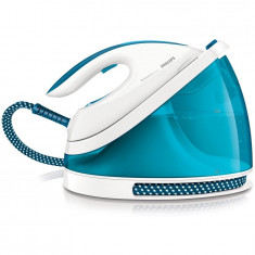 Statie de calcat PerfectCare Viva GC7035/20, 2400 W, talpa SteamGlide Plus, 1.7 l, 210 g/min, alb/albastru foto