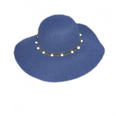 Palarie bleumarin cu perle aplicate pe un elastic lat, detasabil (Culoare: BLEUMARIN, Marime: UNIVERSAL) foto
