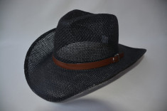 Palarie fashion, model trilby, bleumarin sau neagra, de vara foto