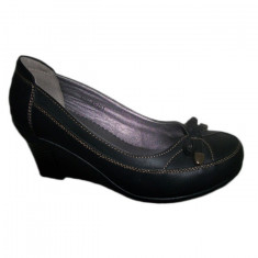 Pantof cu toc mediu-jos, ortopedic, de zi, de culoare negru (Culoare: NEGRU, Marime: 39) foto